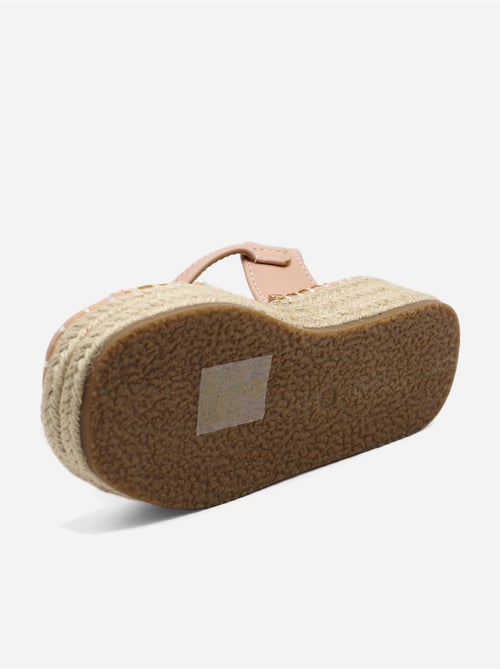 Sandale compensée à broderies - Doremi - Kiabi