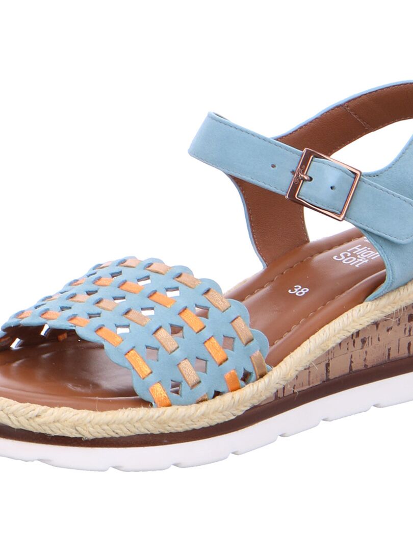 Sandale Compensée Cuir Ara Cadiz Multicolore - Kiabi