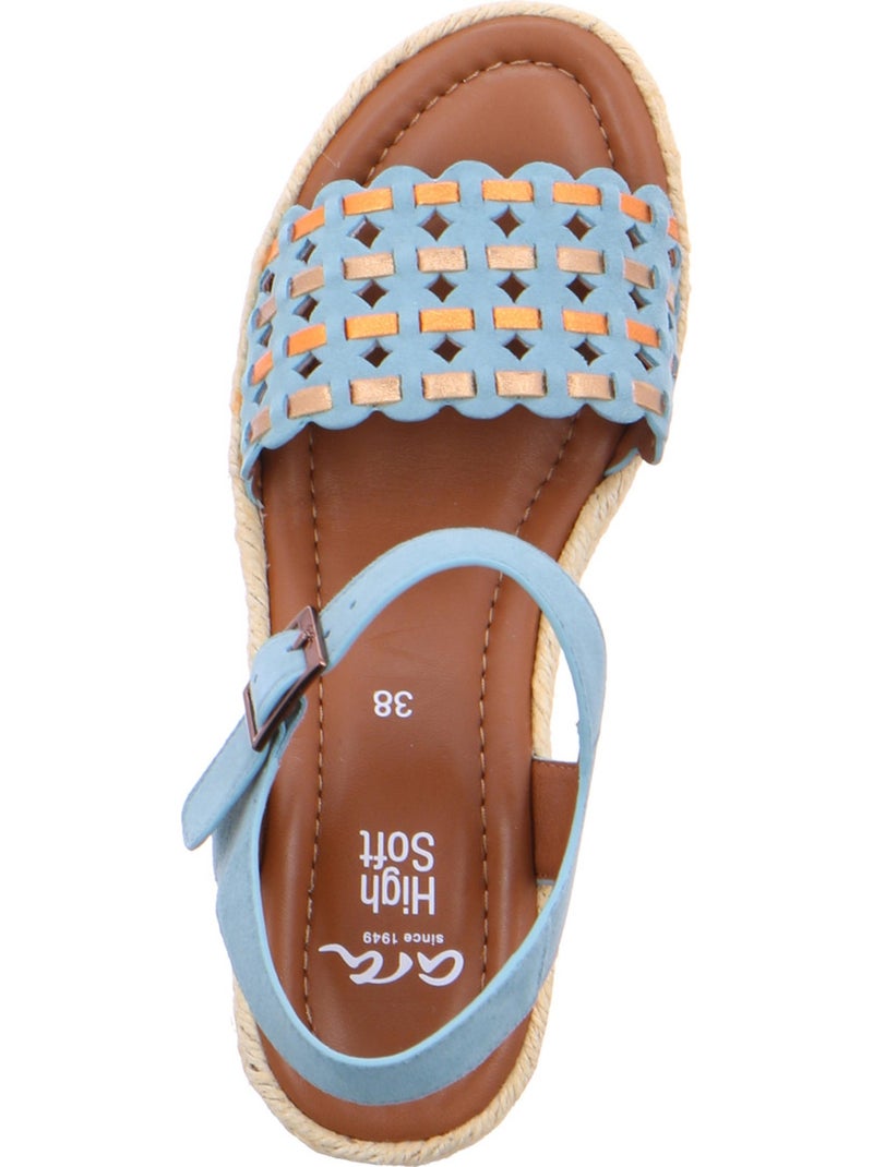 Sandale Compensée Cuir Ara Cadiz Multicolore - Kiabi