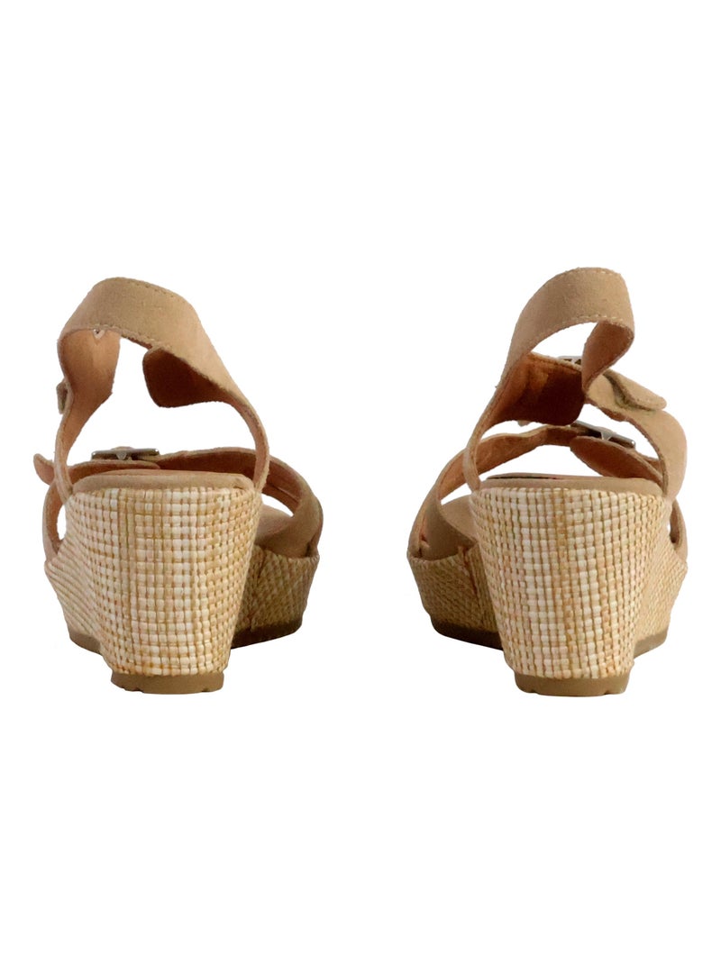 Sandale Compensée Cuir Emilie Karston Esabel Beige - Kiabi