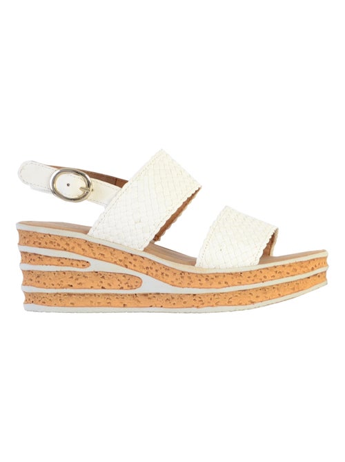 Sandale Compensée  Cuir Gabor Flecht - Kiabi