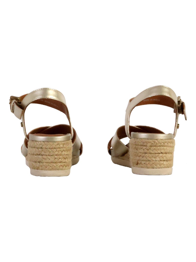 Sandale Compensée Cuir Geox Ischia D02HHC 00022 Doré/or - Kiabi