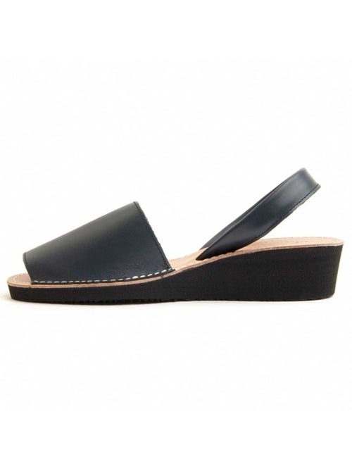 Sandale Compensée Cuir Naturel Purapiel - Kiabi