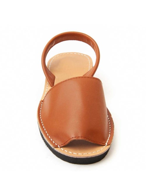 Sandale Compensée Cuir Naturel Purapiel - Kiabi
