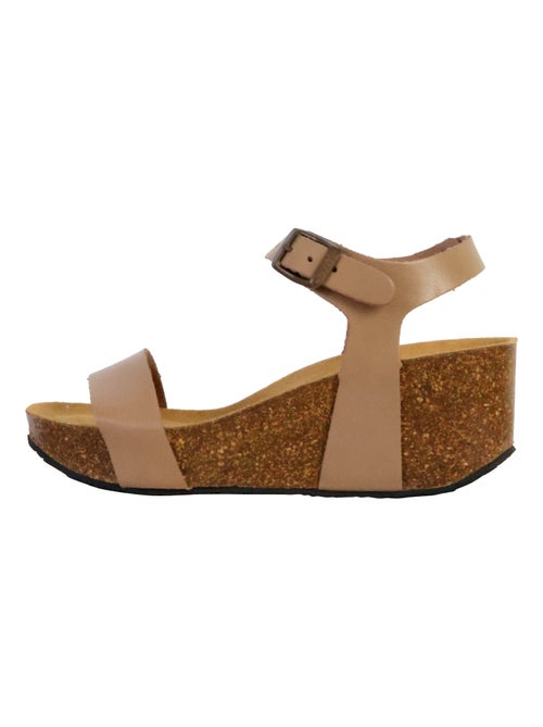 Sandale Compensée Cuir Plakton So Kiss - Kiabi