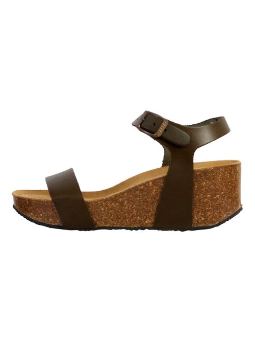 Sandale Compensée Cuir Plakton So Kiss - Kiabi