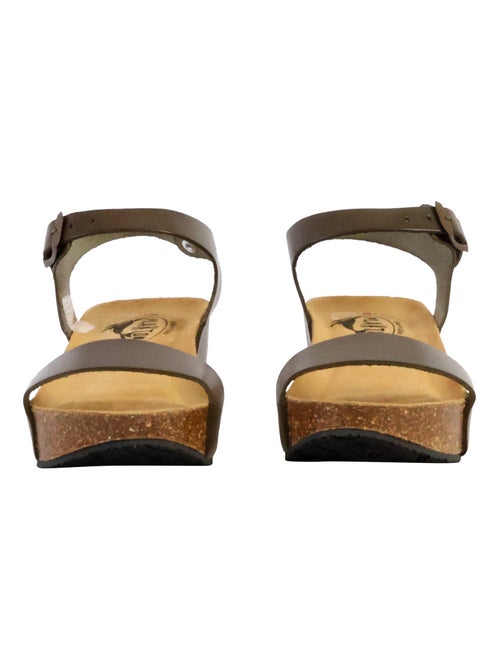 Sandale Compensée Cuir Plakton So Kiss - Kiabi