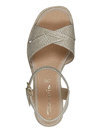 Sandale Compensée Cuir Tamaris