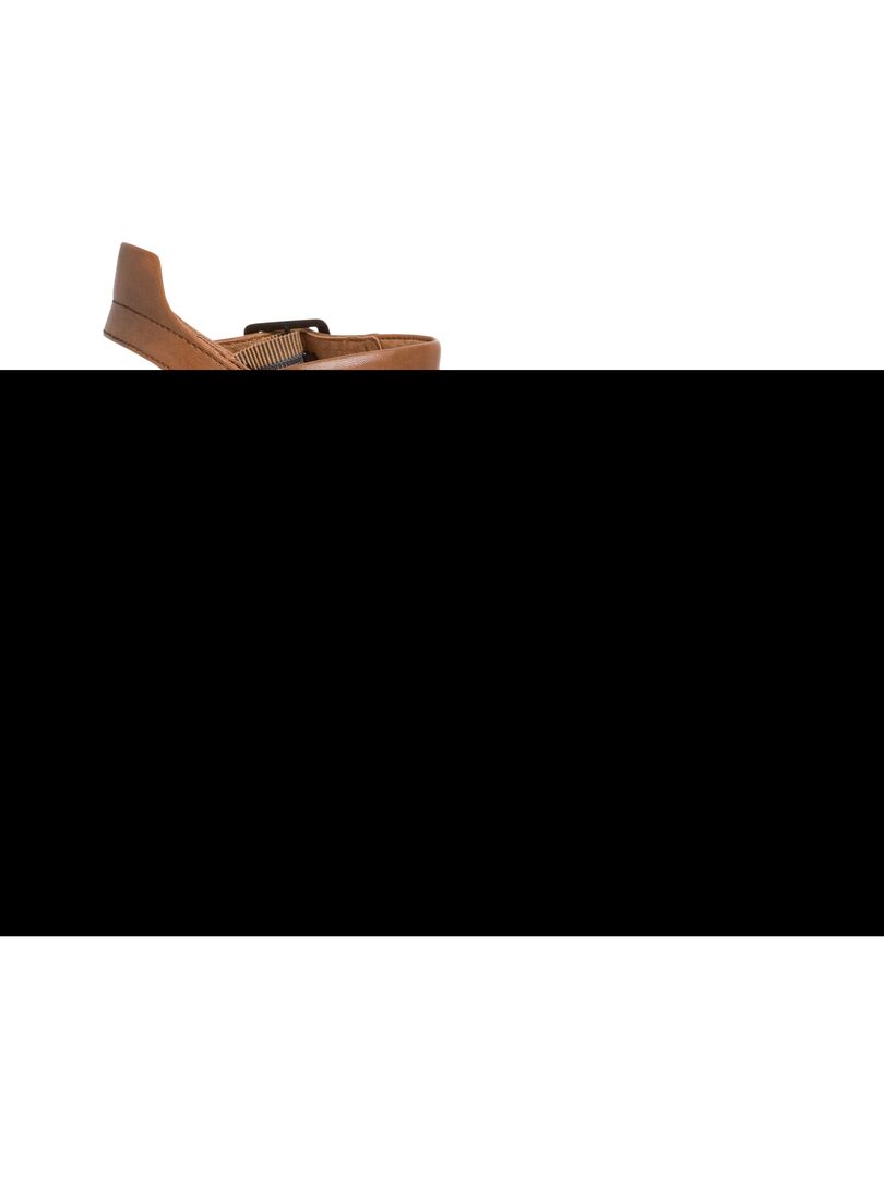 Sandale Compensée Cuir Tamaris Marron - Kiabi