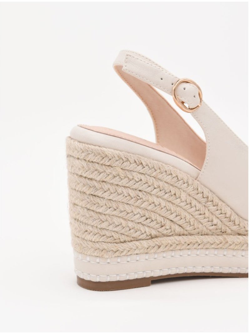 Sandale Compensée Matériau Synthétique Montevita Beige - Kiabi