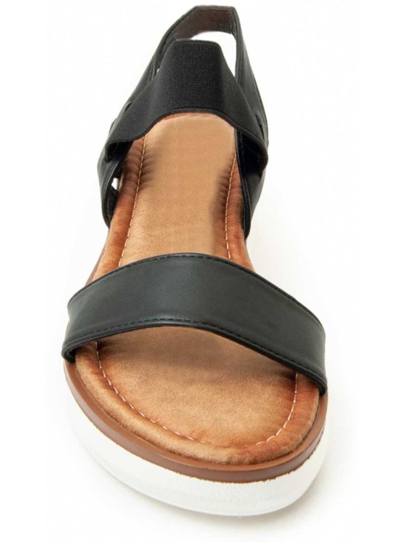 Sandale Compensée Matériau Synthétique Montevita Noir - Kiabi