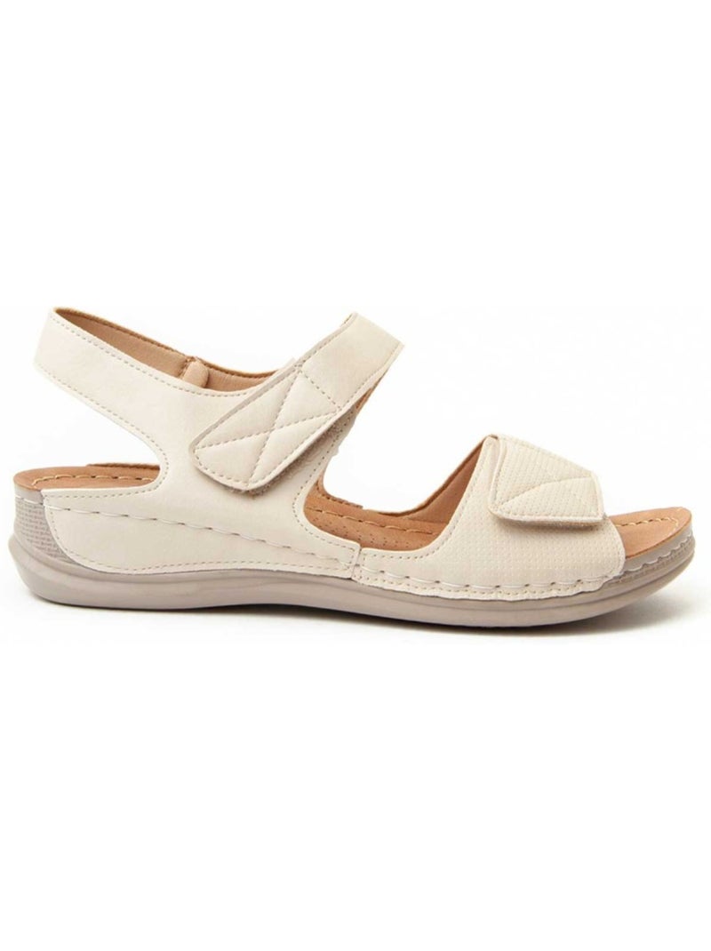 Sandale Compensée Matériel Synthétique Montevita Beige - Kiabi