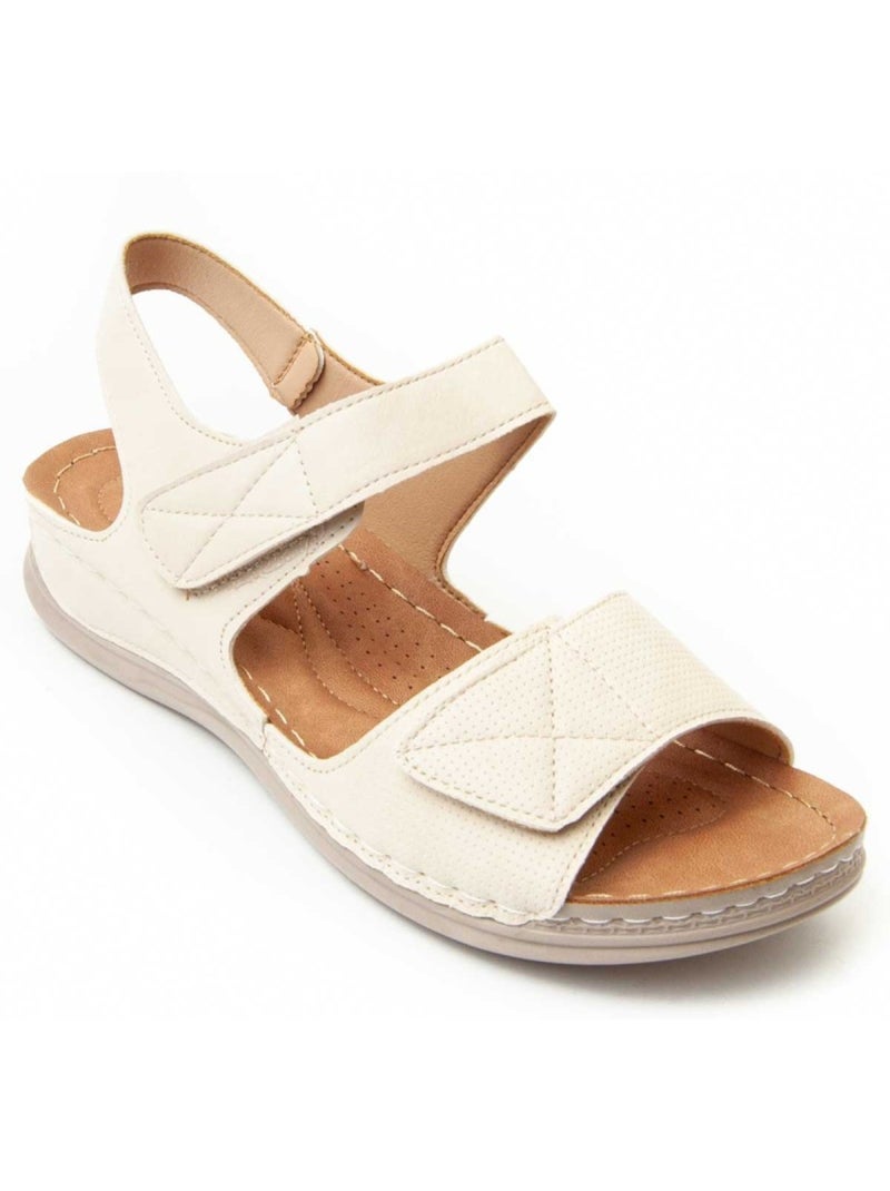 Sandale Compensée Matériel Synthétique Montevita Beige - Kiabi