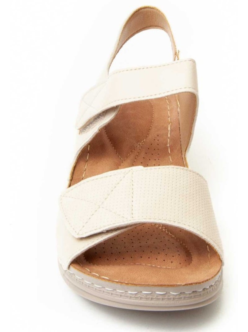 Sandale Compensée Matériel Synthétique Montevita Beige - Kiabi