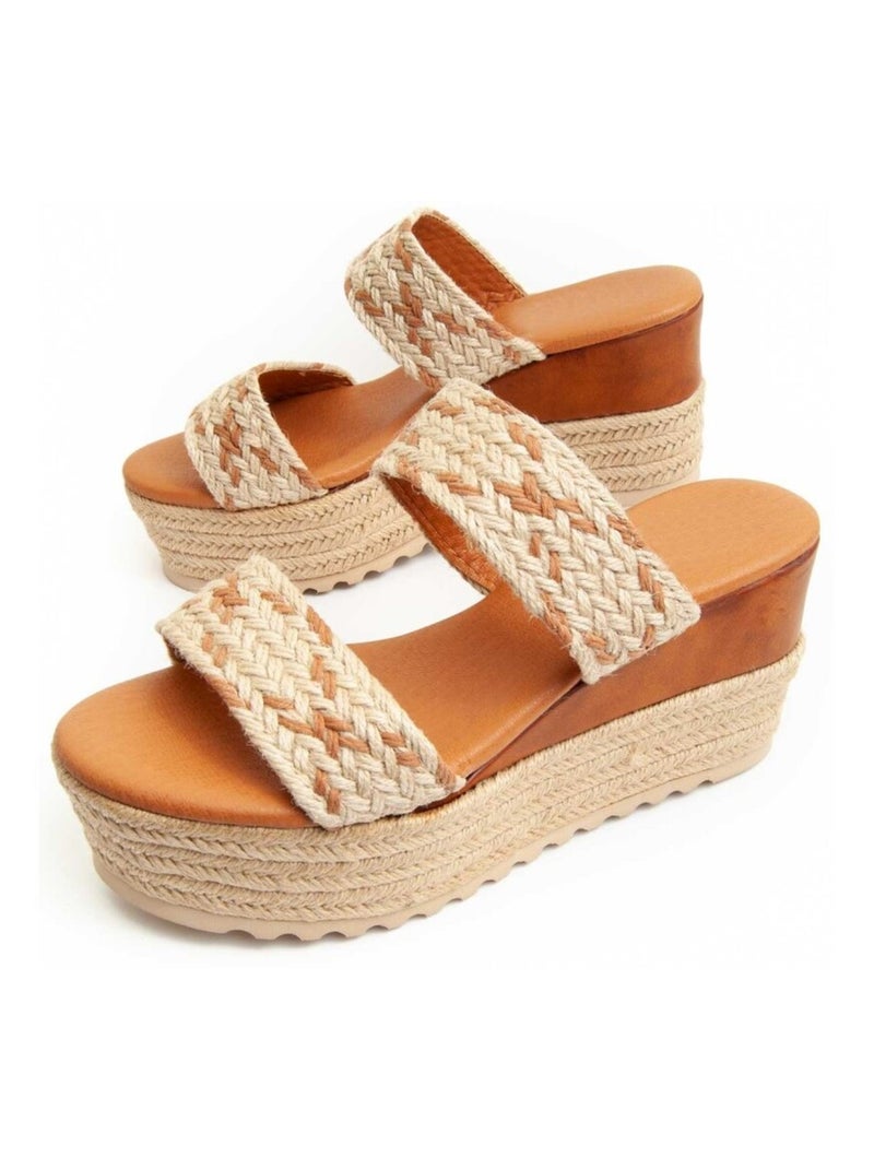 Sandale compensée Montevita Junne Beige - Kiabi