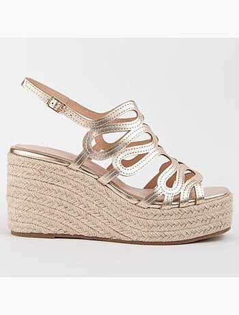 SANDALE COMPENSÉE SPARTO MATÉRIAU SYNTHÉTIQUE GOLDEN