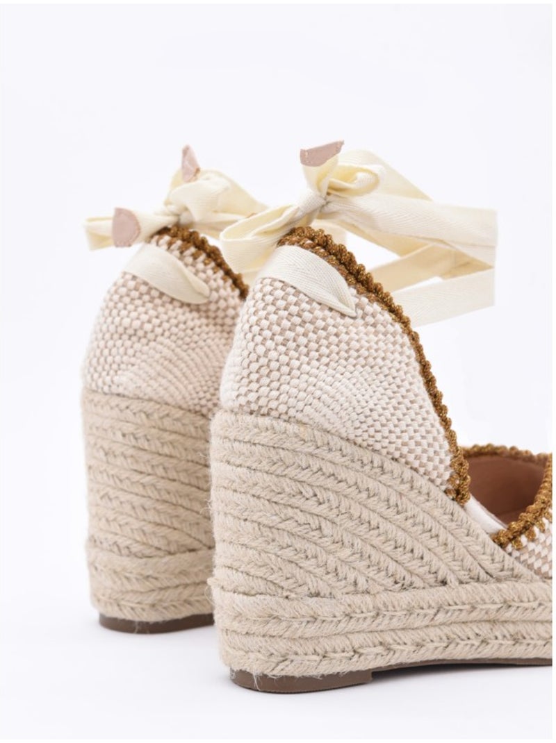 Sandale Compensée Sparto Matériau Synthétique Montevita Beige - Kiabi