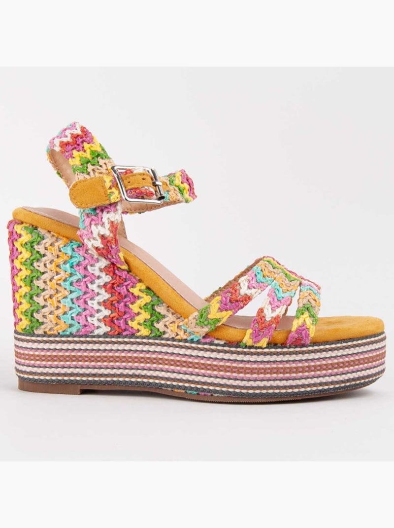 Sandale Compensée Sparto Matériau Synthétique Montevita Multicolore - Kiabi