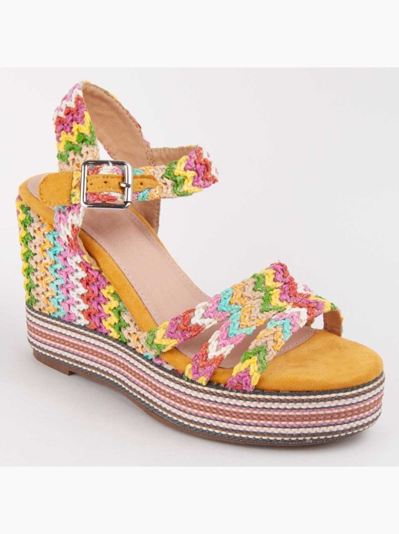 Sandale Compensée Sparto Matériau Synthétique Montevita Multicolore - Kiabi