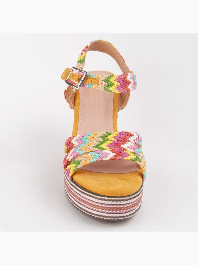 Sandale Compensée Sparto Matériau Synthétique Montevita Multicolore - Kiabi