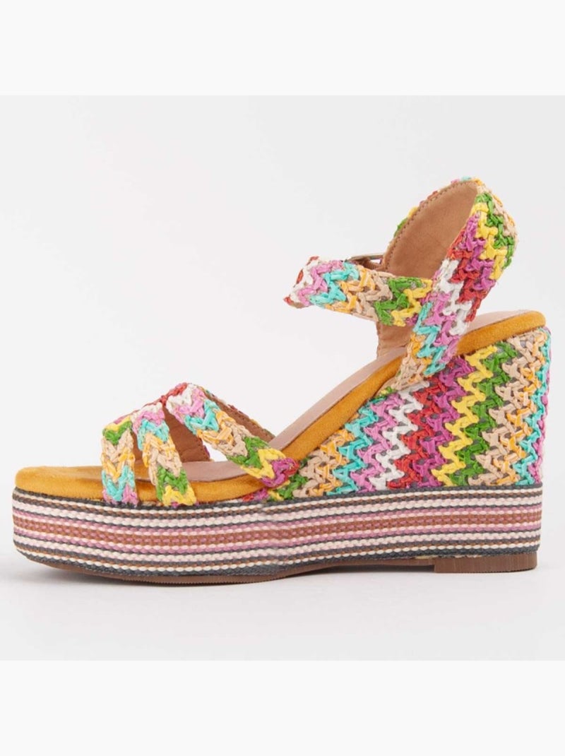 Sandale Compensée Sparto Matériau Synthétique Montevita Multicolore - Kiabi