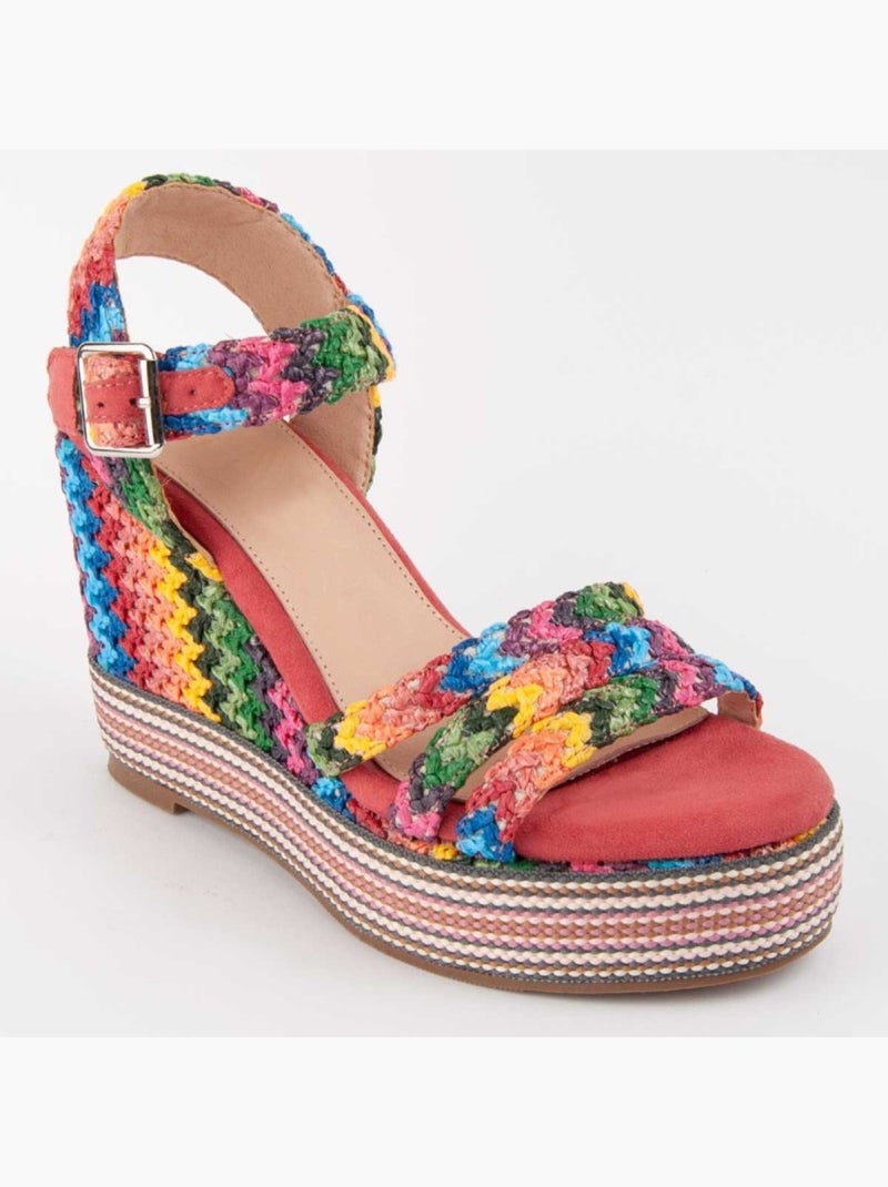 Sandale Compensée Sparto Matériau Synthétique Montevita Multicolore - Kiabi