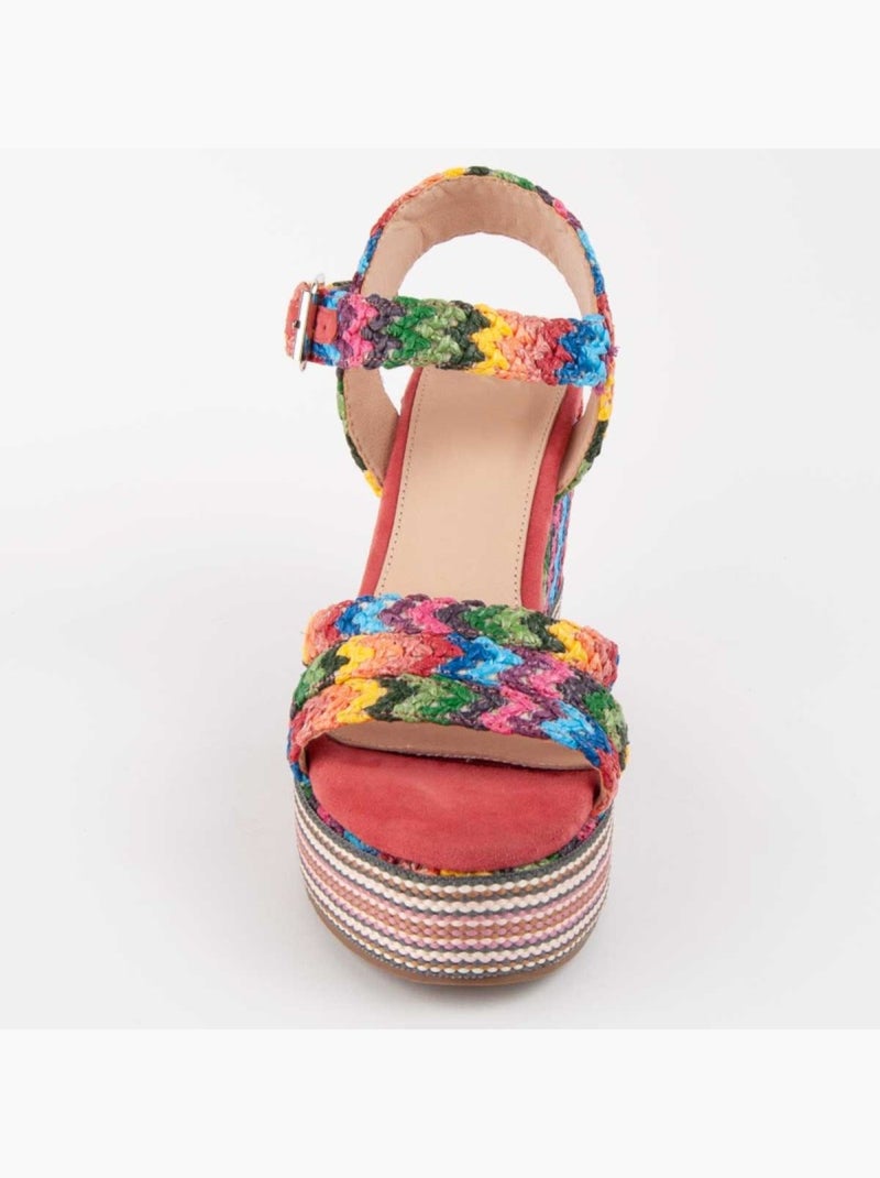 Sandale Compensée Sparto Matériau Synthétique Montevita Multicolore - Kiabi