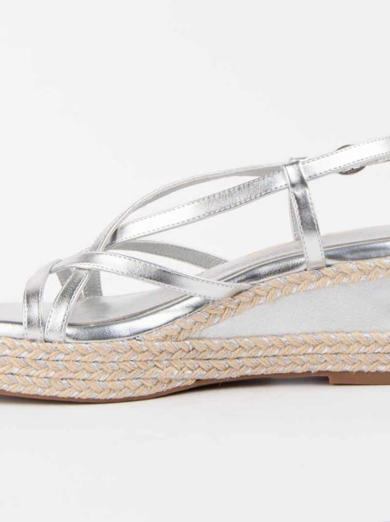 Sandale Compensée Sparto Matériel Synthétique Montevita Argent - Kiabi