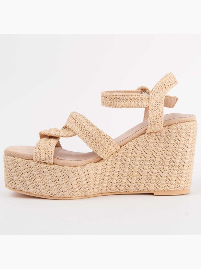 Sandale Compensée Sparto Matériel Synthétique Montevita Beige - Kiabi