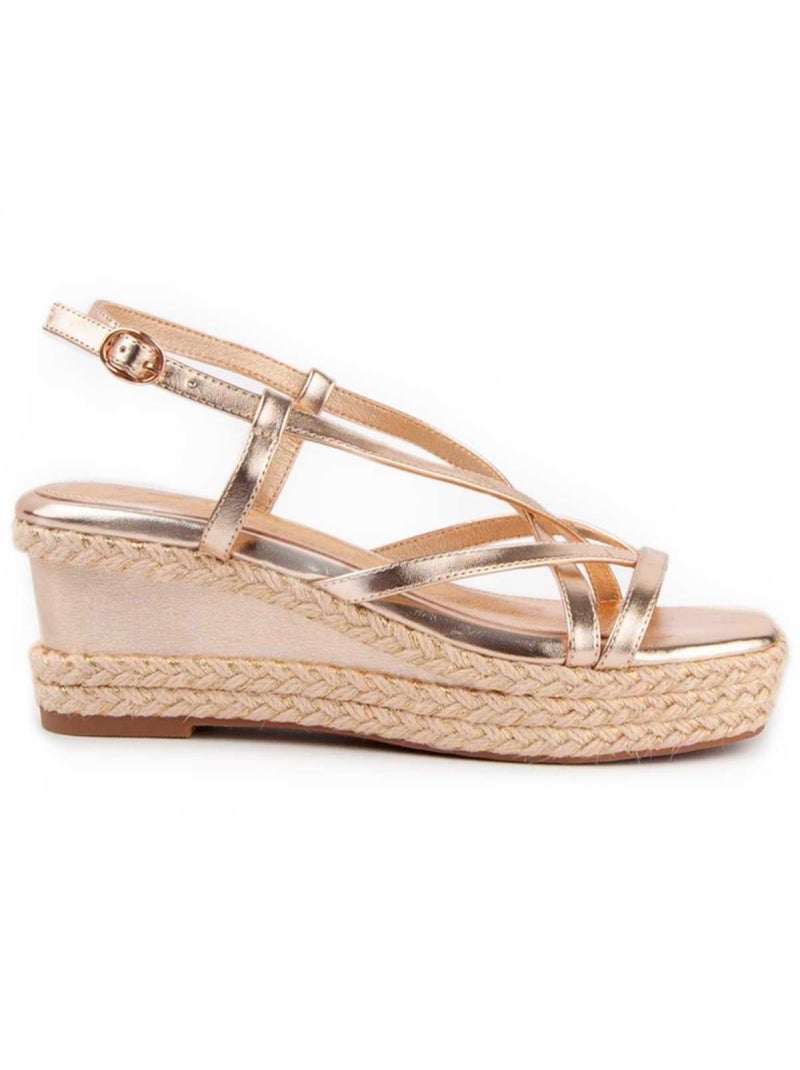 Sandale Compensée Sparto Matériel Synthétique Montevita Doré/or - Kiabi