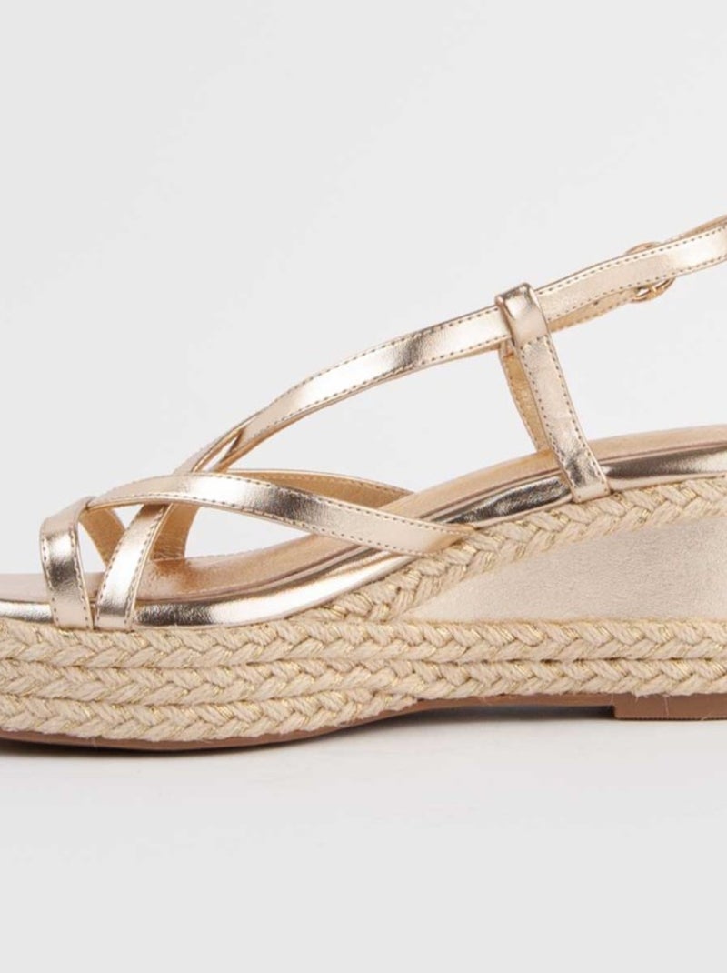 Sandale Compensée Sparto Matériel Synthétique Montevita Doré/or - Kiabi