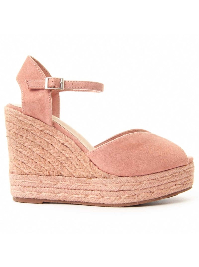 Sandale Compensée Sparto Matériel Synthétique Montevita Rose - Kiabi