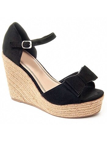 Sandale Compensée Sparto Tissu Montevita