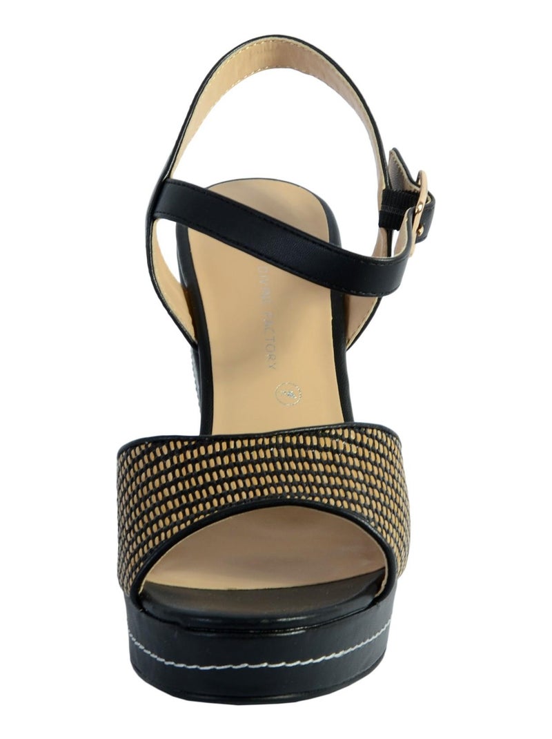 Sandale Compensee The Divine Factory Noir - Kiabi