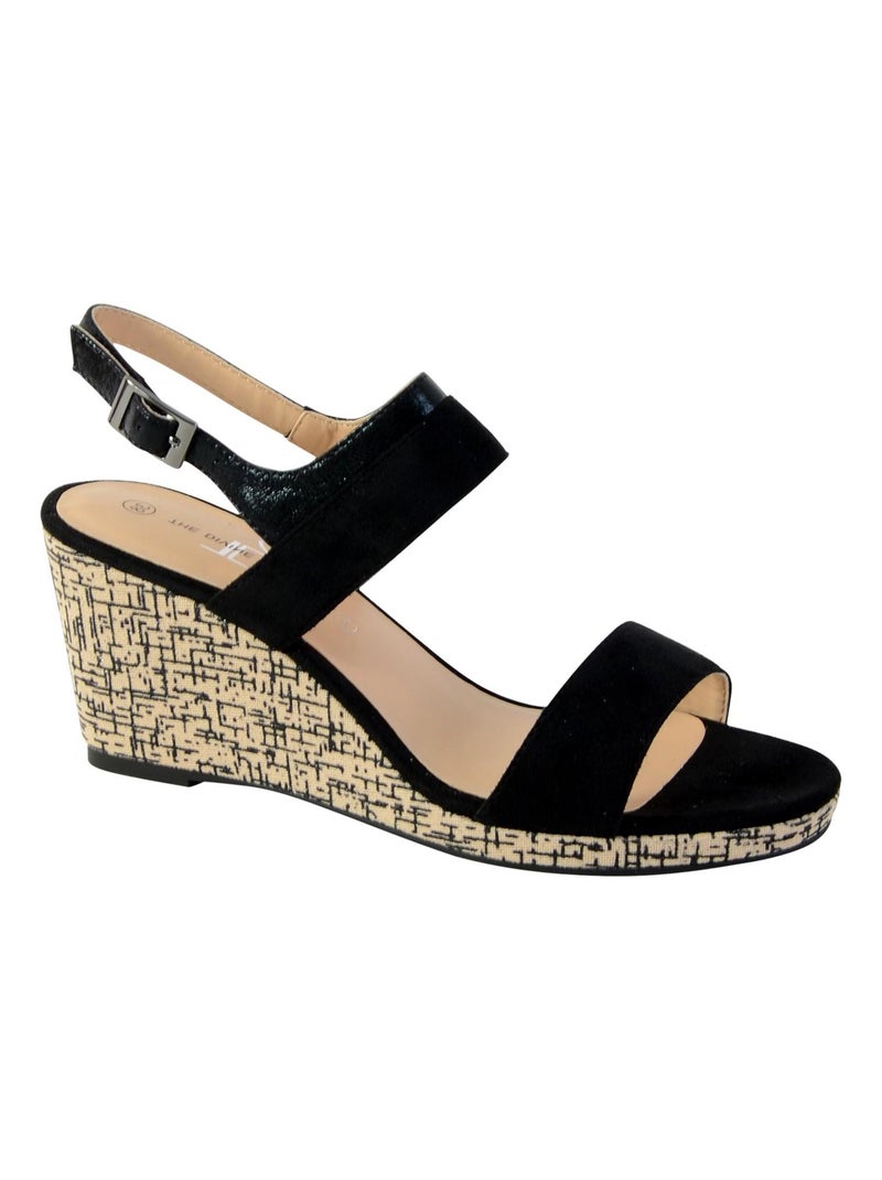 Sandale Compensée  The Divine Factory QL3615 Noir - Kiabi