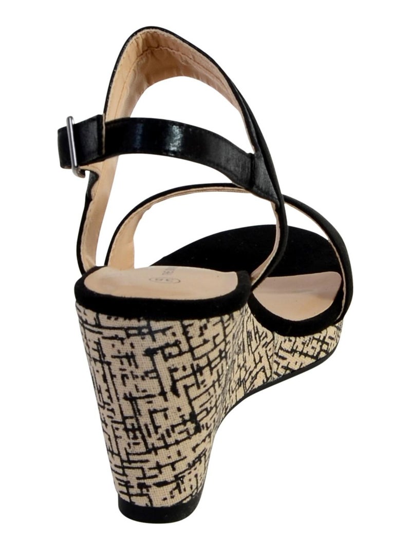 Sandale Compensée  The Divine Factory QL3615 Noir - Kiabi