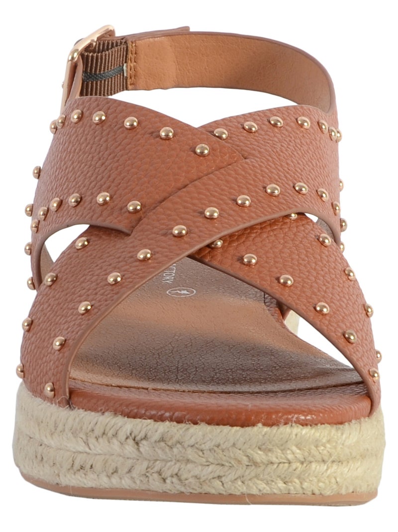 Sandale Compensée The Divine Factory QL4347 Camel - Kiabi