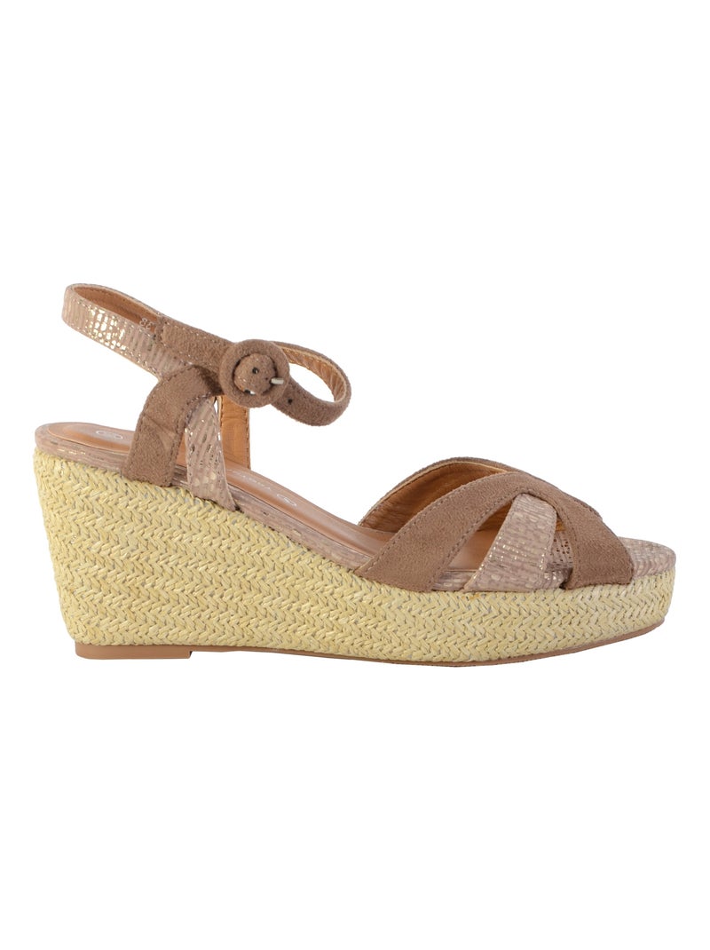 Sandale Compensée The Divine Factory QL4349 Taupe - Kiabi