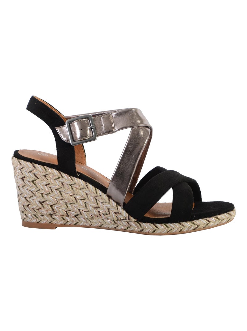 Sandale Compensée The Divine Factory QL4353 Noir - Kiabi
