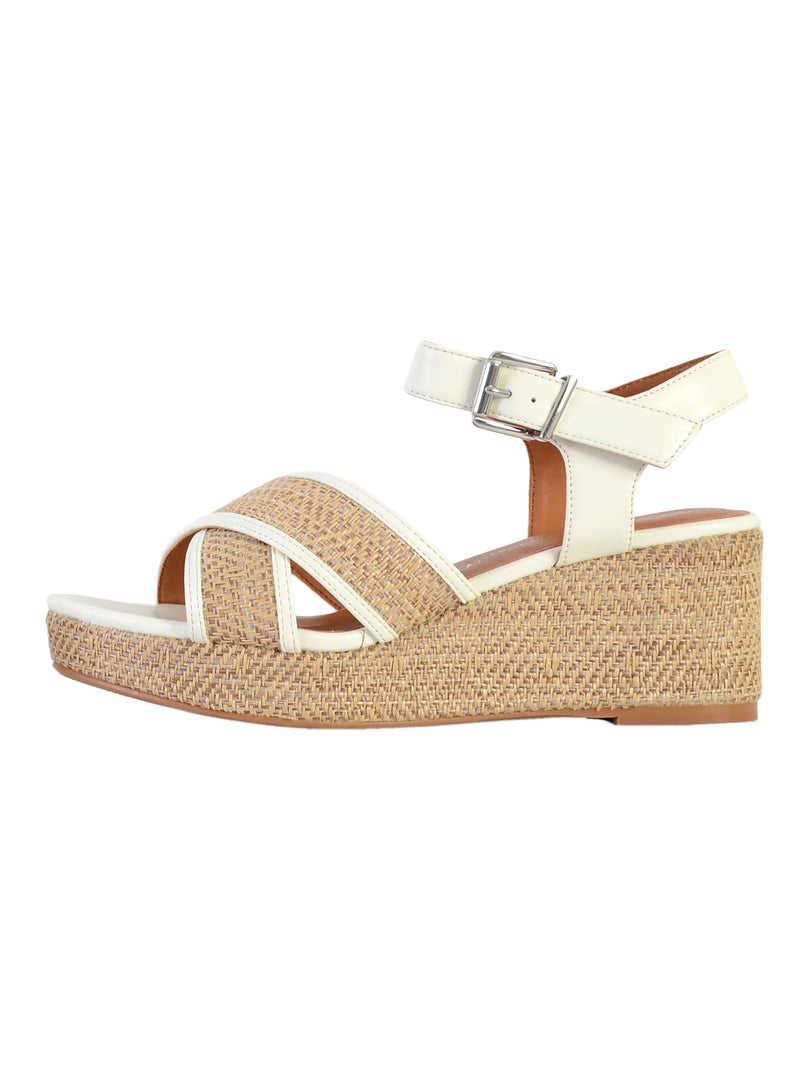 Sandale compensée The Divine Factory QL4630 Blanc - Kiabi