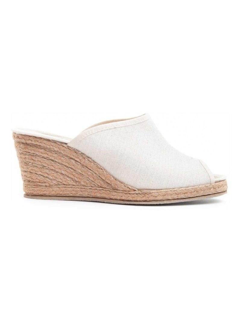 Sandale Compensée Tissu Leindia Blanc - Kiabi