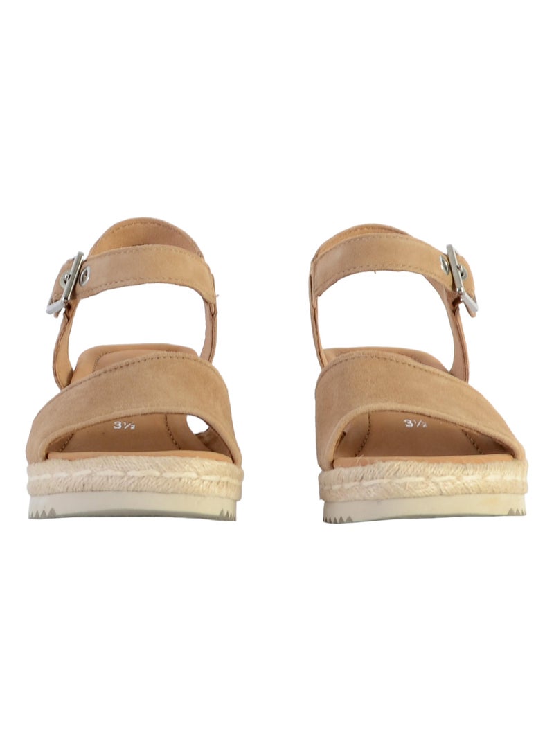 Sandale Cuir Compensée Gabor Cervo Beige - Kiabi