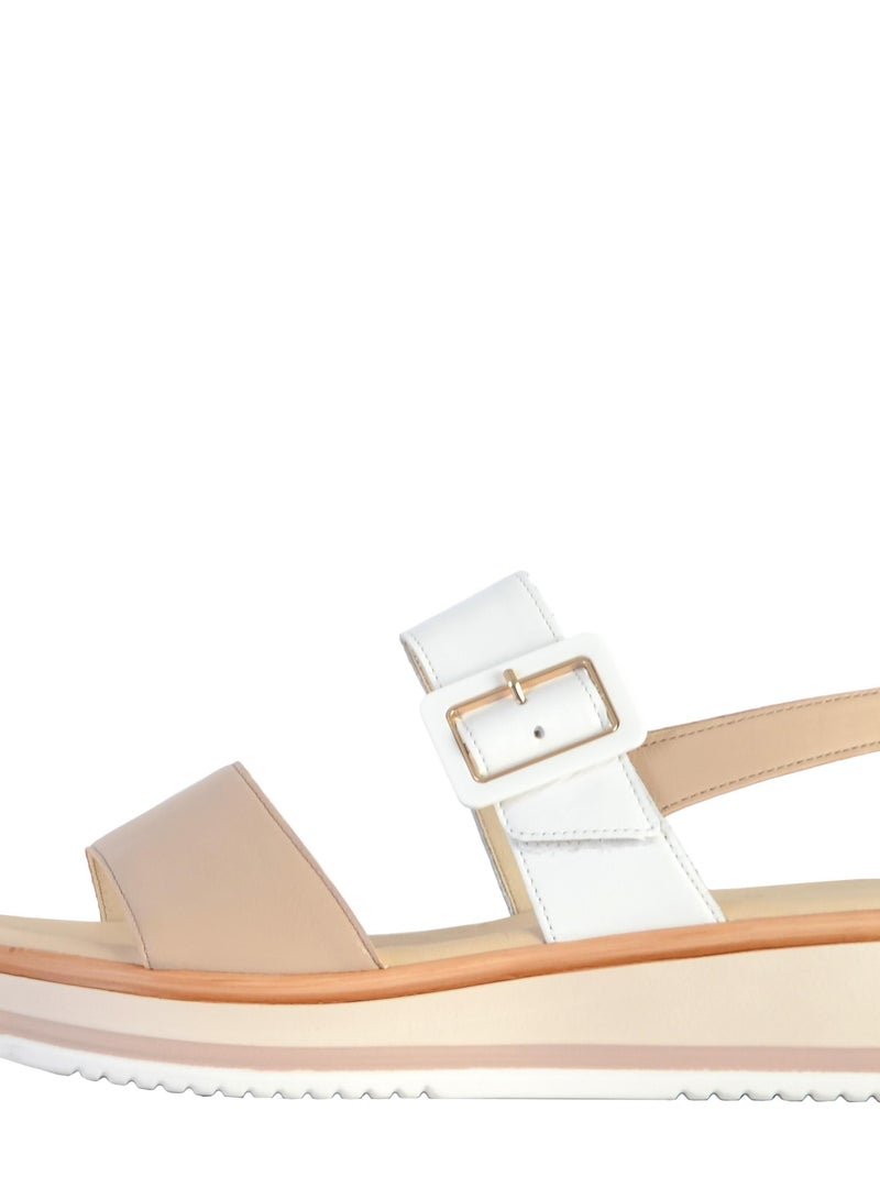 Sandale Cuir Compensée Gabor Chiffon Rose - Kiabi