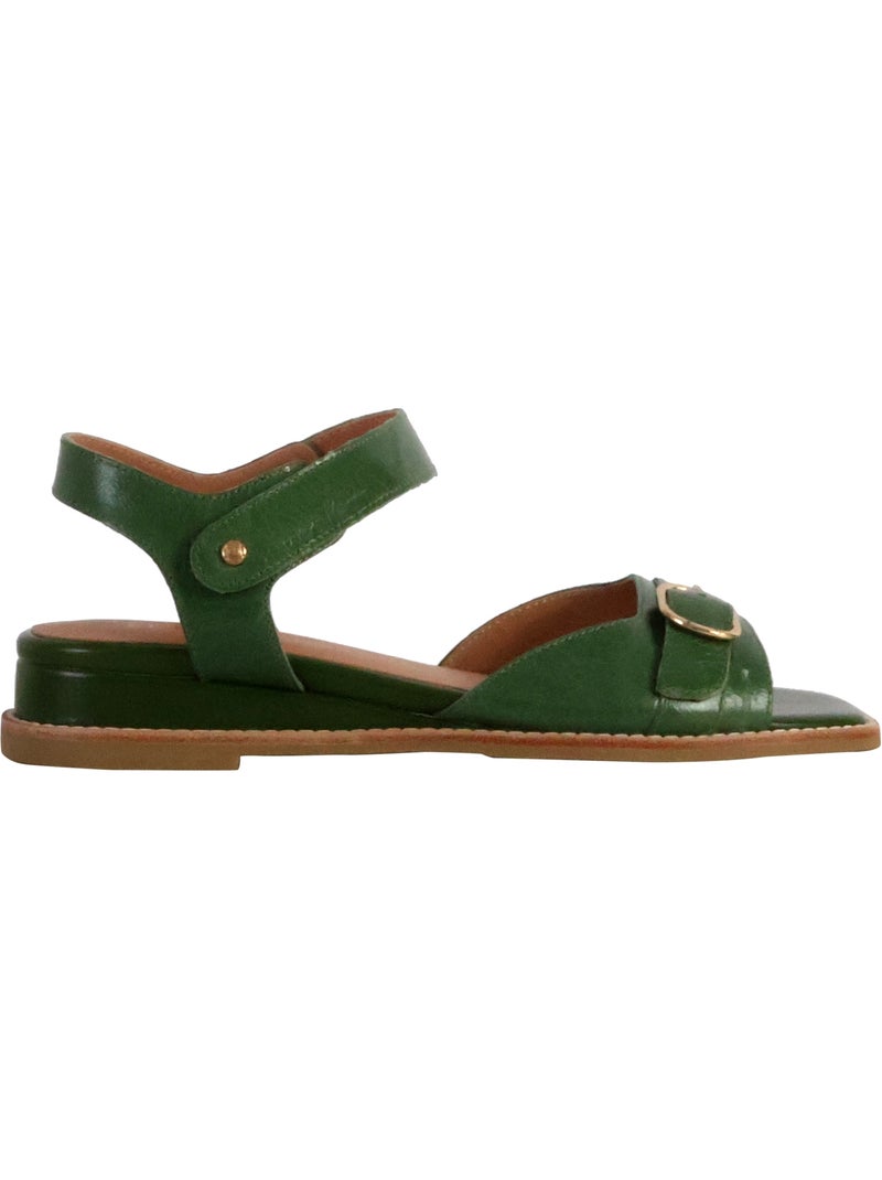 Sandale Cuir Emilie Karston Katia Vert - Kiabi