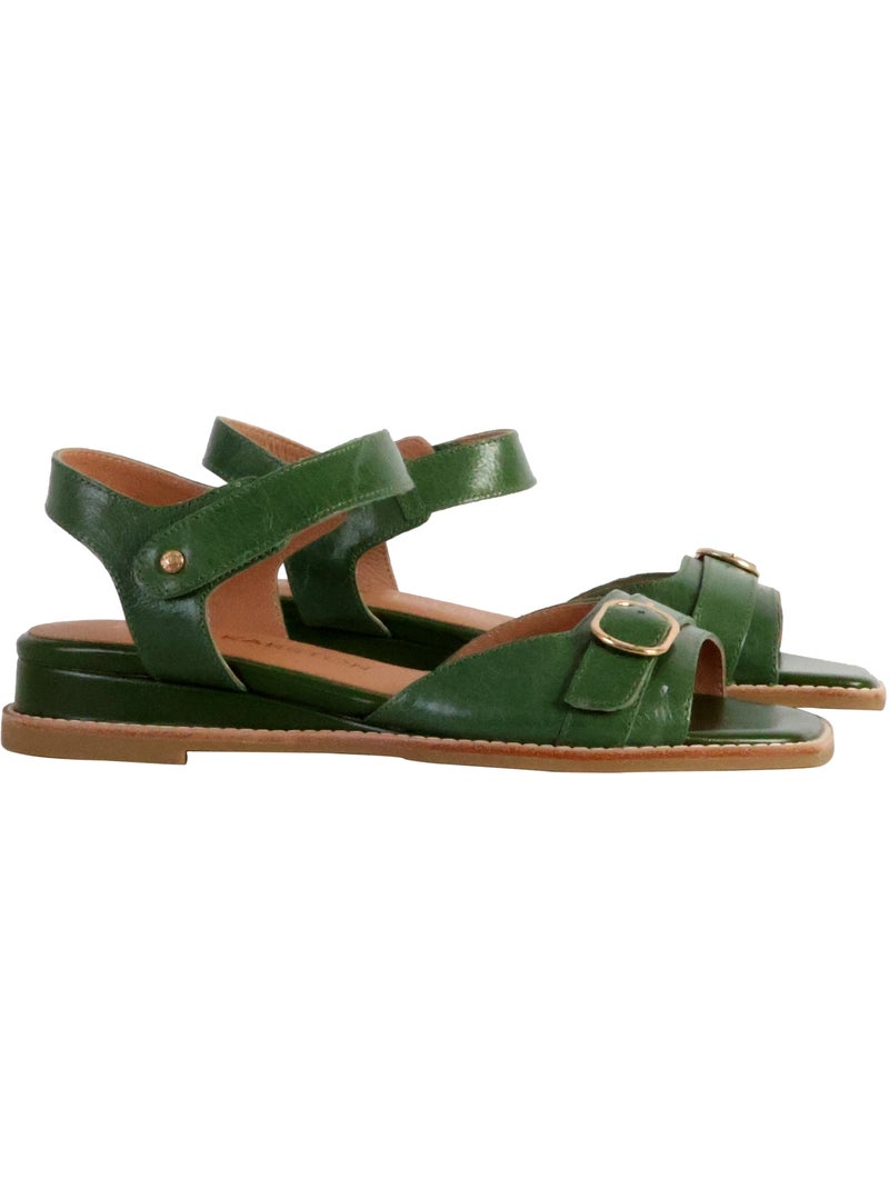 Sandale Cuir Emilie Karston Katia Vert - Kiabi