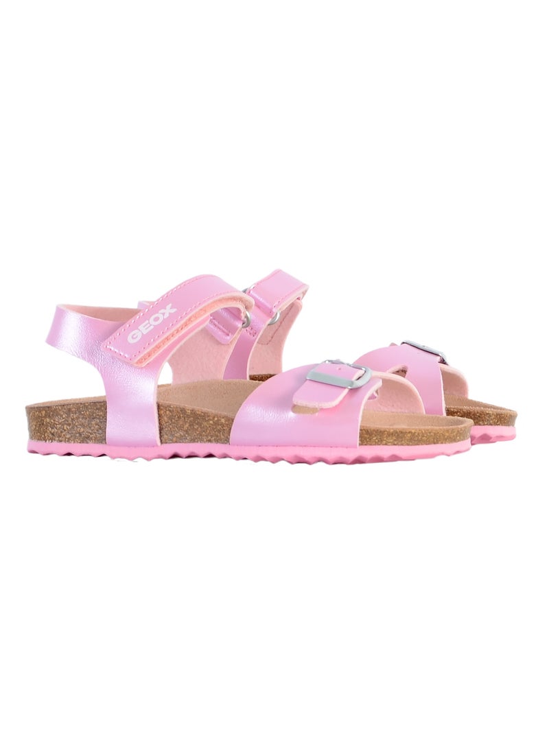 Sandale Cuir Enfant Geox Adriel Rose - Kiabi