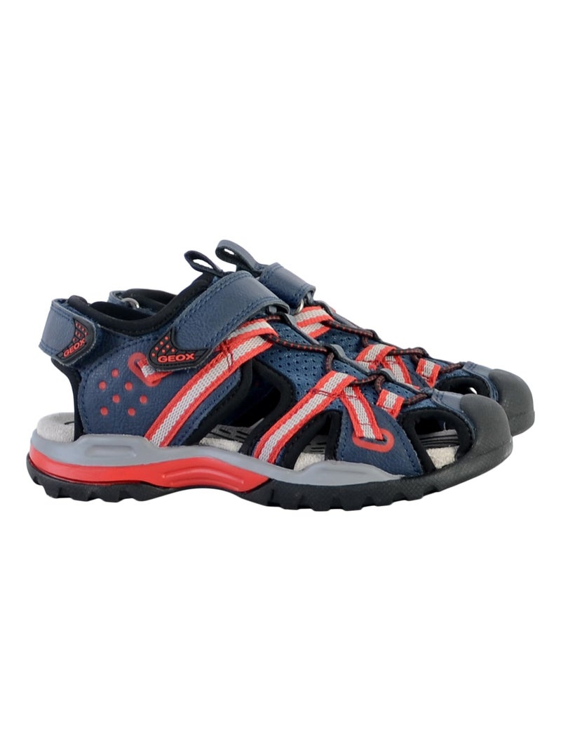 Sandale Cuir Enfant Geox Borealis Bleu - Kiabi