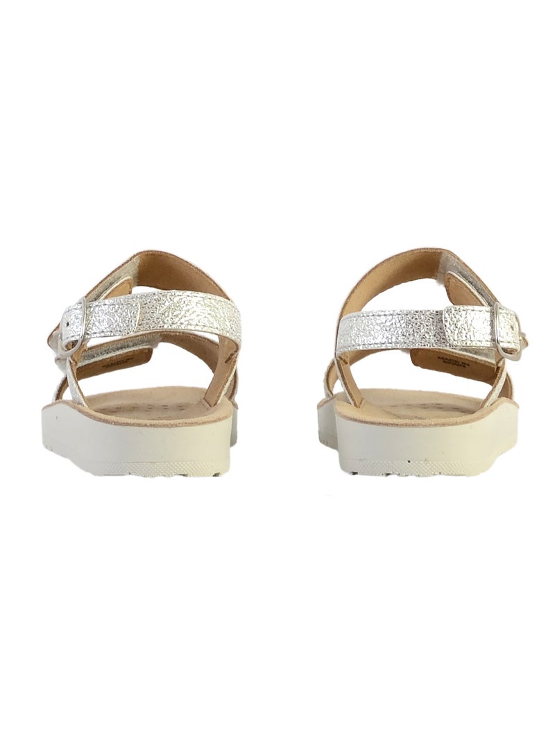 Sandale cuir enfant Geox Costarei Argent - Kiabi
