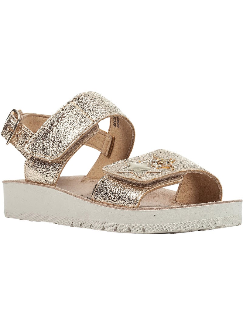 Sandale cuir enfant Geox Costarei Doré/or - Kiabi