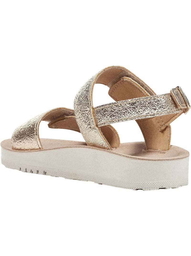 Sandale cuir enfant Geox Costarei Doré/or - Kiabi